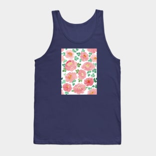 Loose Watercolor Peonies Tank Top